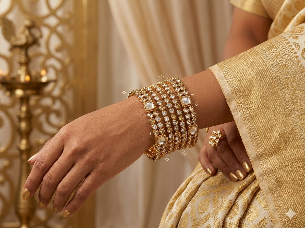 Polki Glow Kundan Bangles