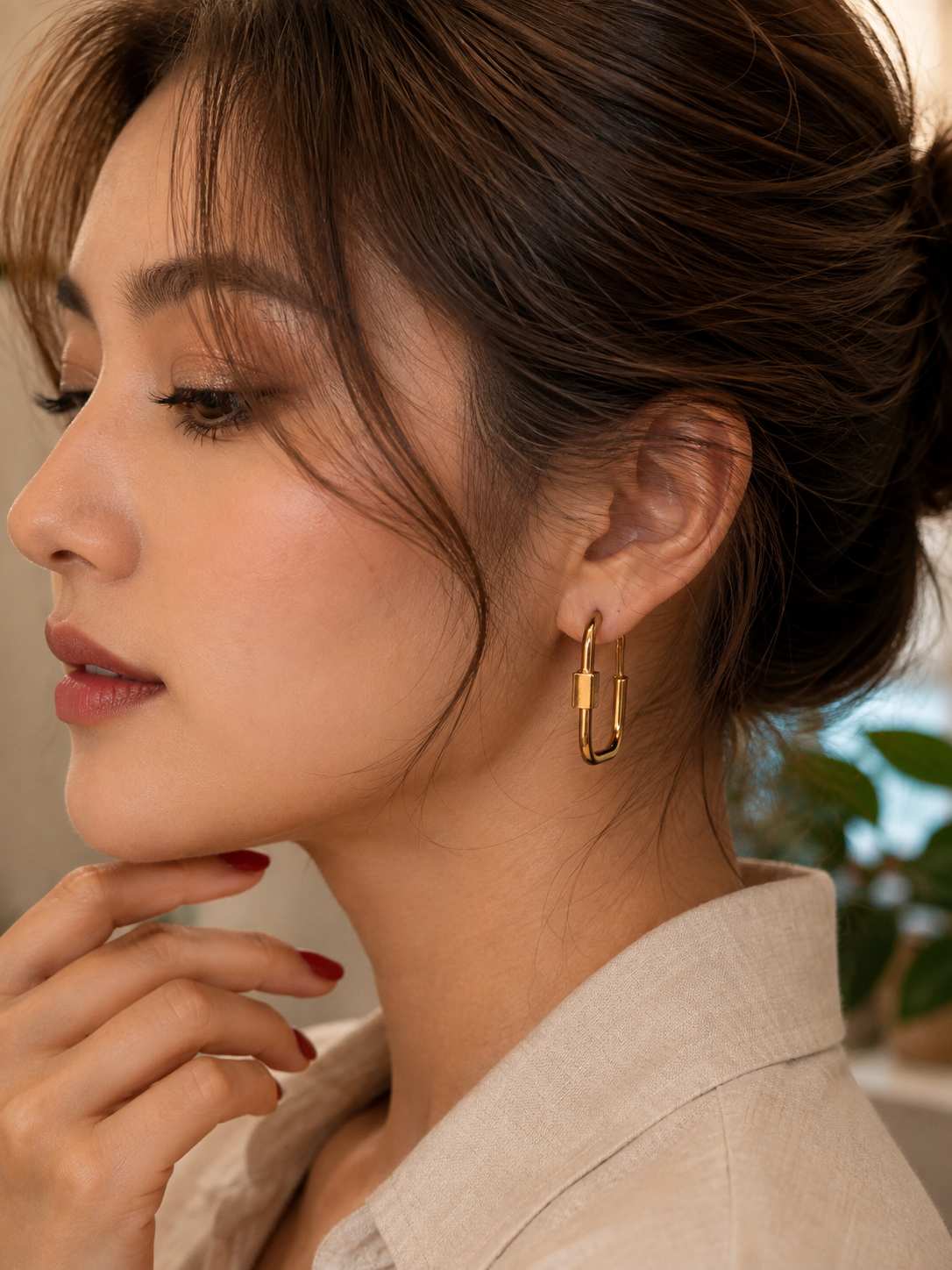 Golden Lock Hoops