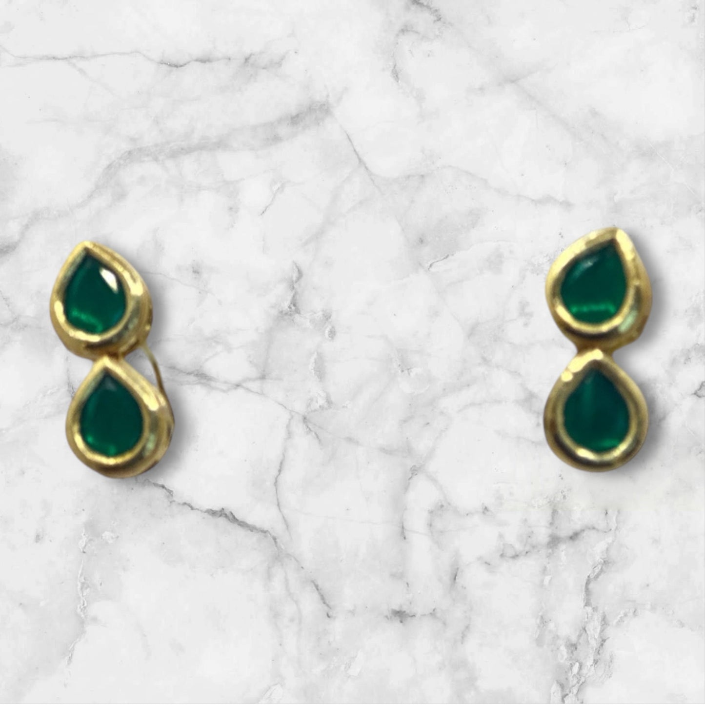 Emerald Drip Kundan Set