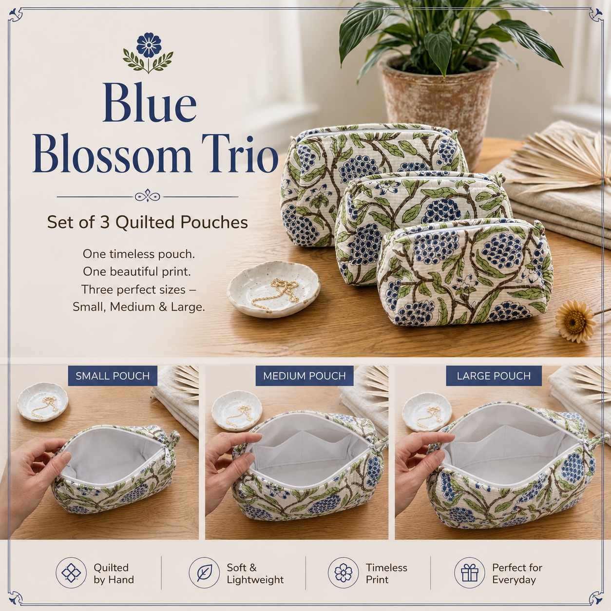 Pink City Trio Pouches