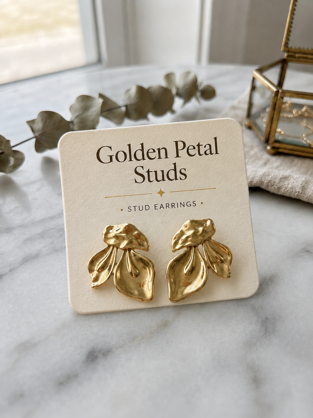 Golden Petal Studs