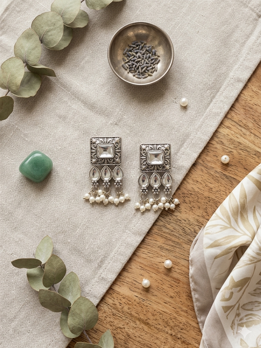 Noor Banjaran Silver Kundan Set