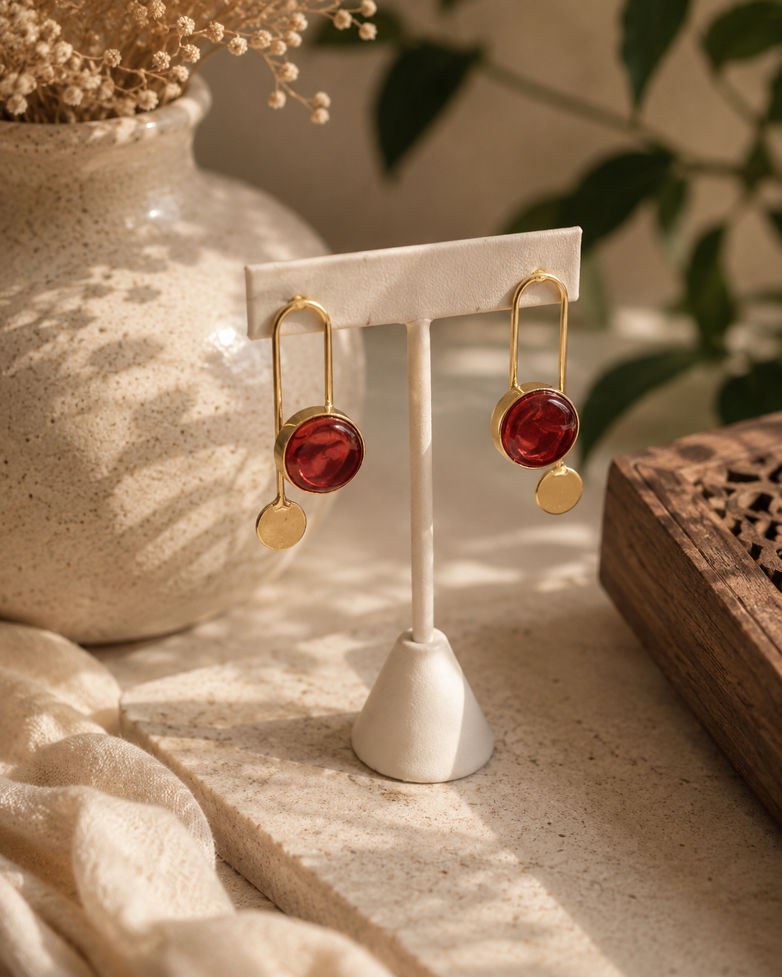 Red Bloom Earrings