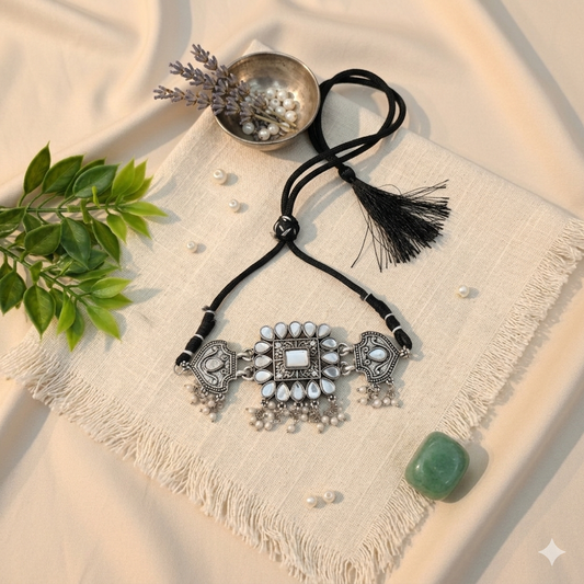 Noor Banjaran Silver Kundan Set