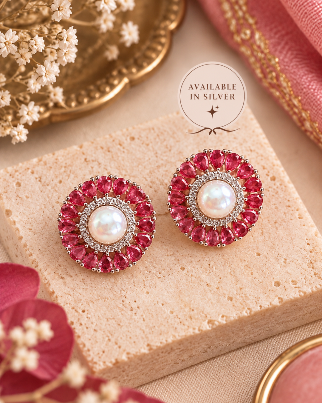 Gulabi Noor Studs