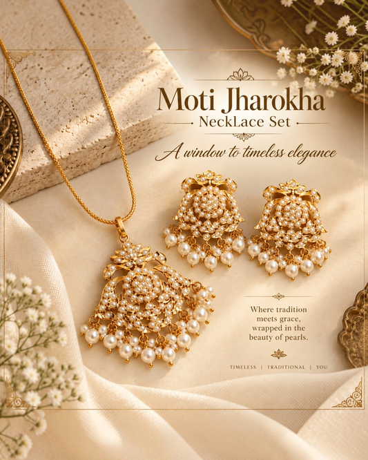 Moti Jharokha Necklace Set