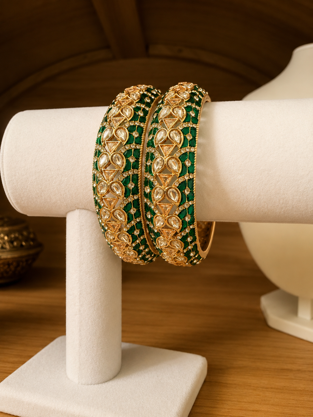 Green Glint Bangles