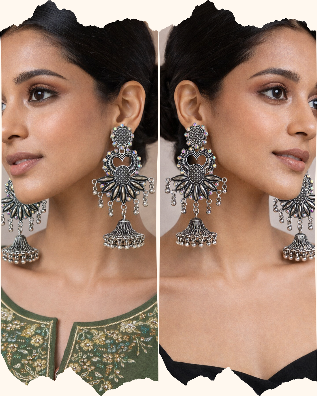 Jhilmil Silver Jhumkas