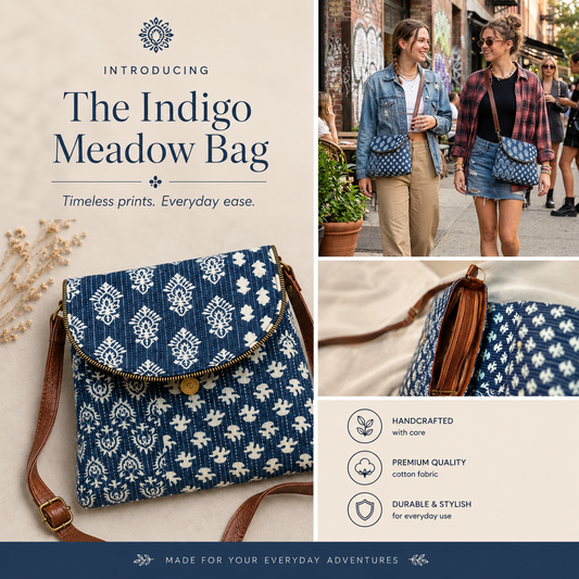 Indigo Meadow Bag