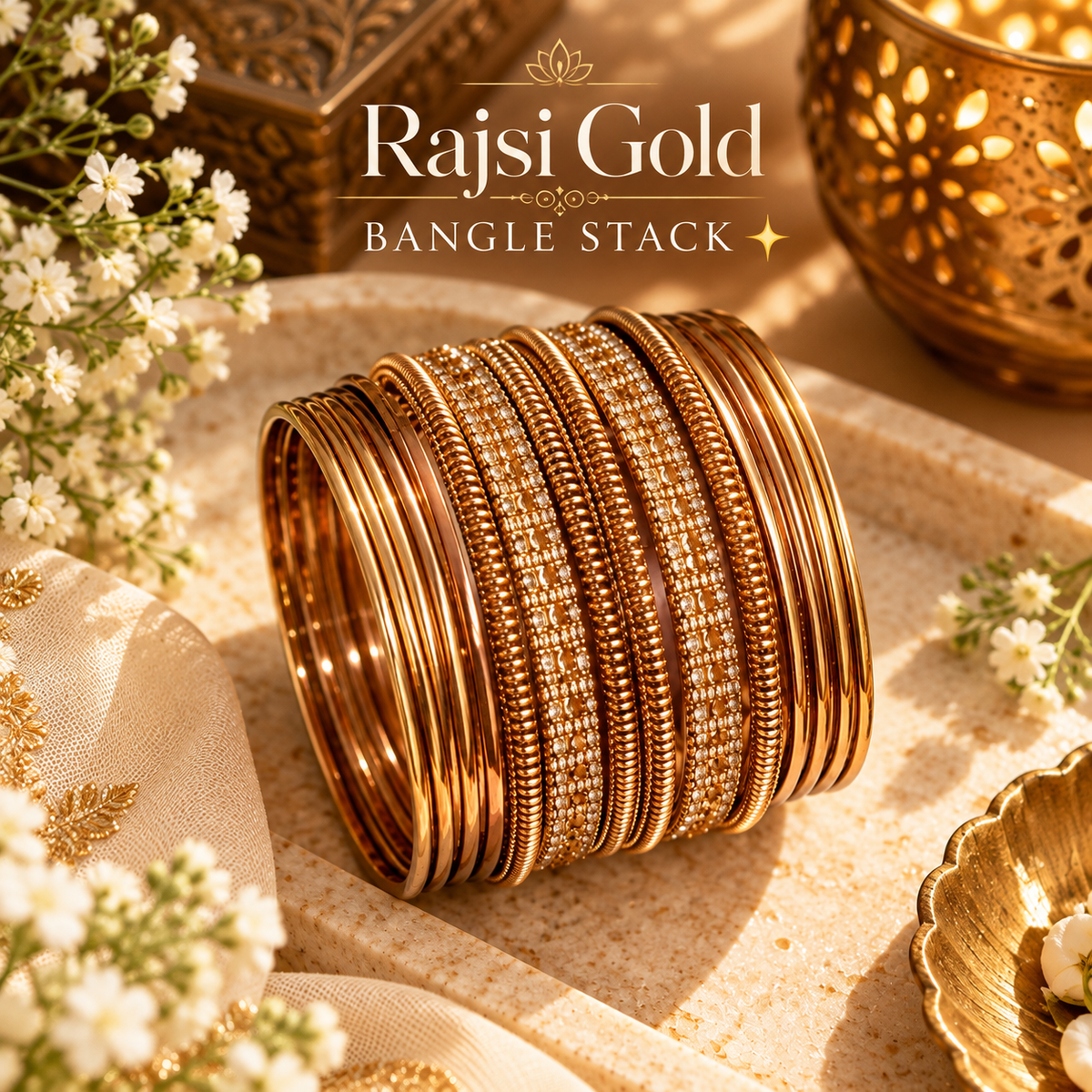 Rajsi & Maharani Indian Gold Bangles & Bangle Stacks