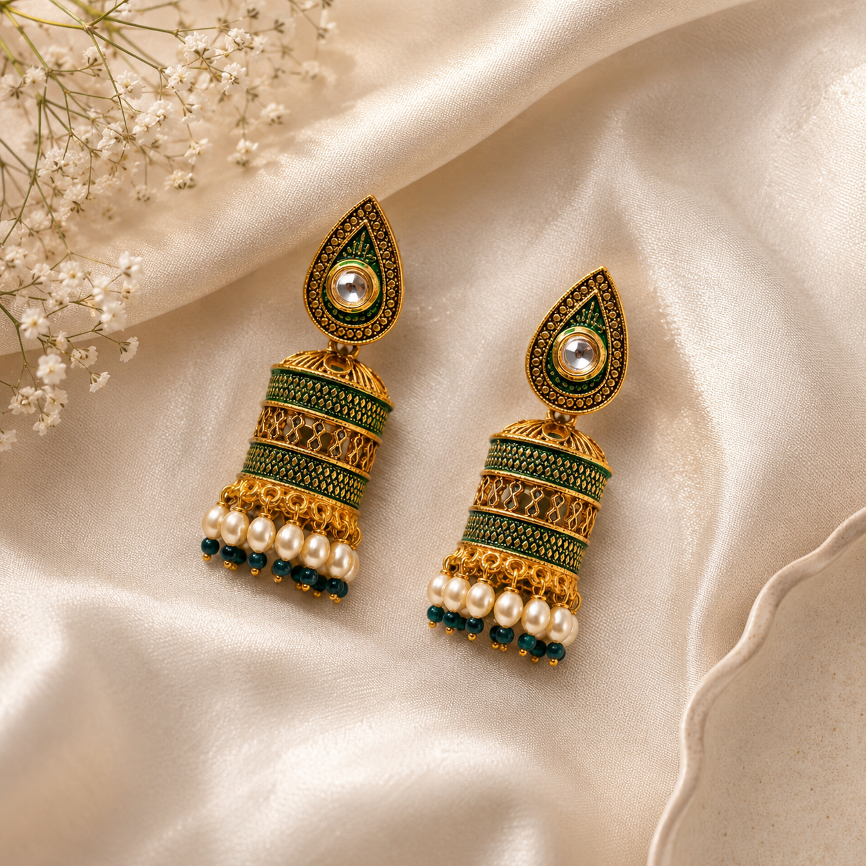 Panna Pearl Jhumkas