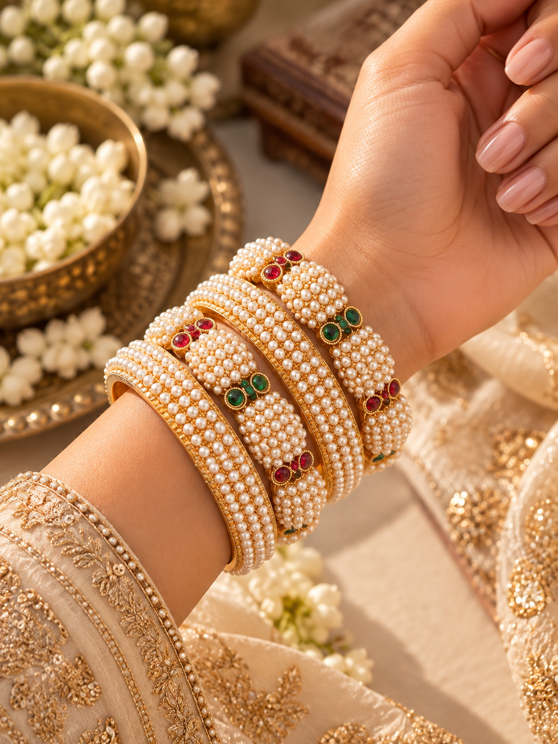 Chandrika and Classic Pearls Kadas