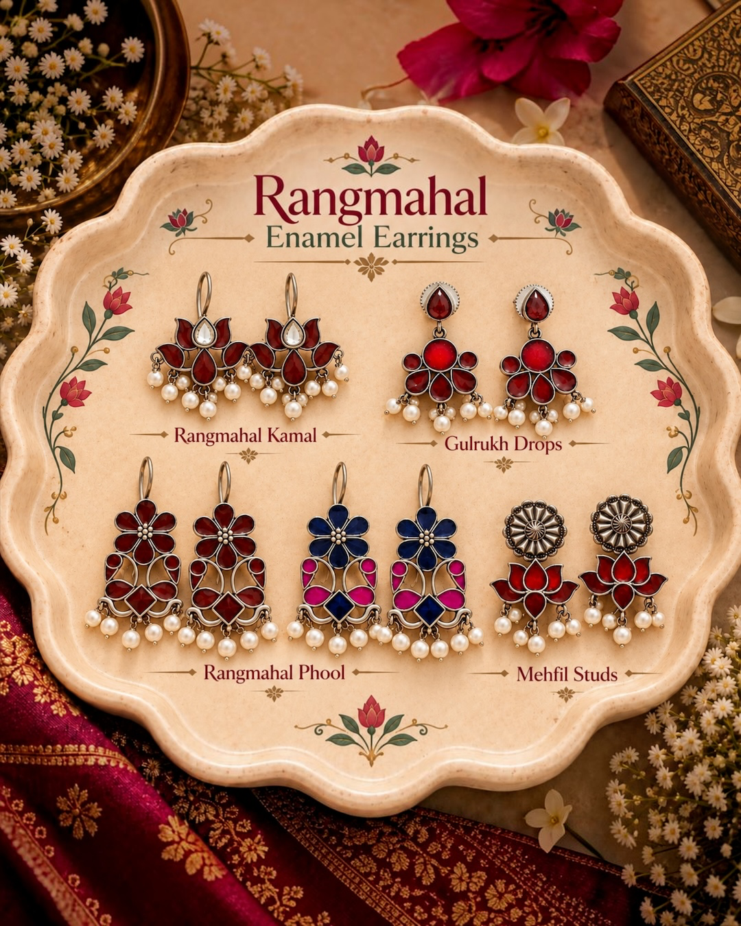 Rangmahal Enamel Earrings
