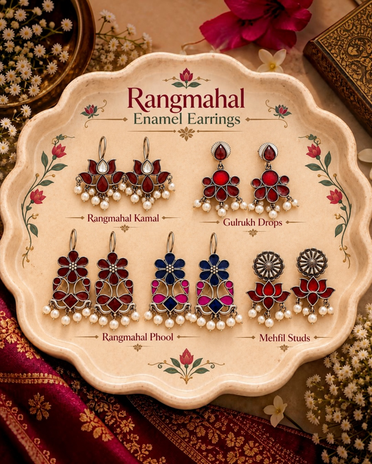 Rangmahal Enamel Earrings