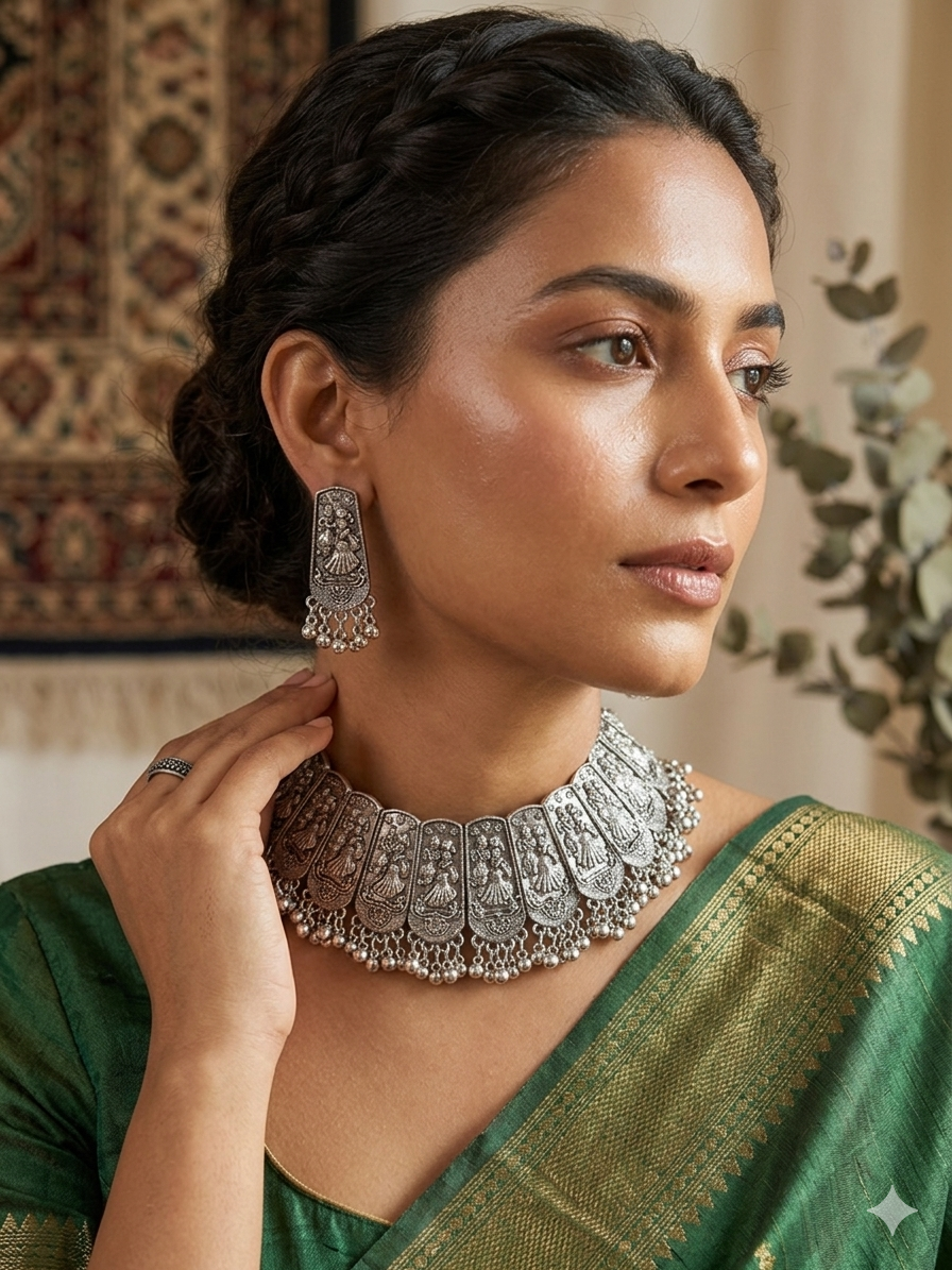 Temple Tales Oxidised Silver Set