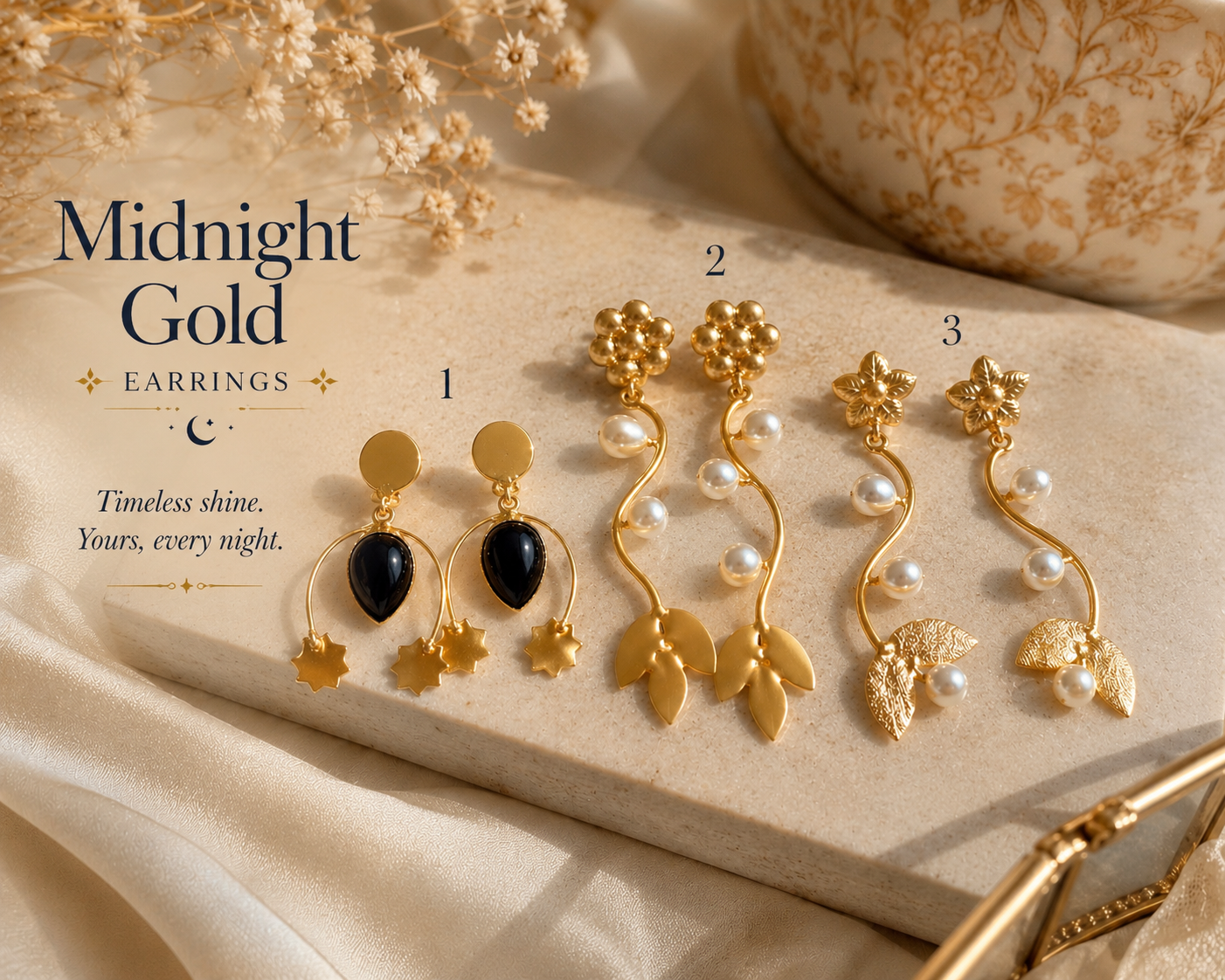 Midnight Gold Earrings