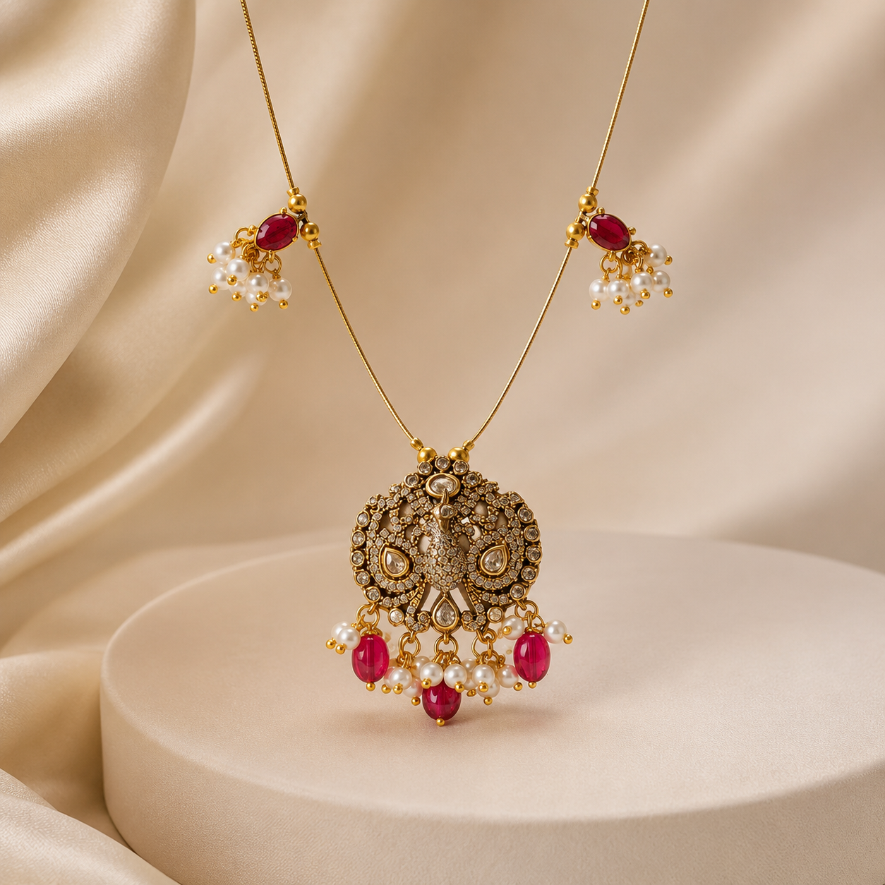 Rooh Noor & Zarin Pearl Necklace