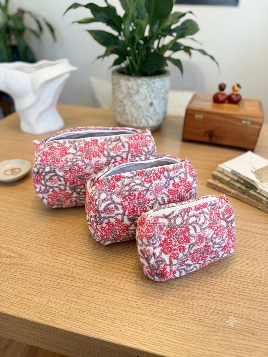 Pink City Trio Pouches
