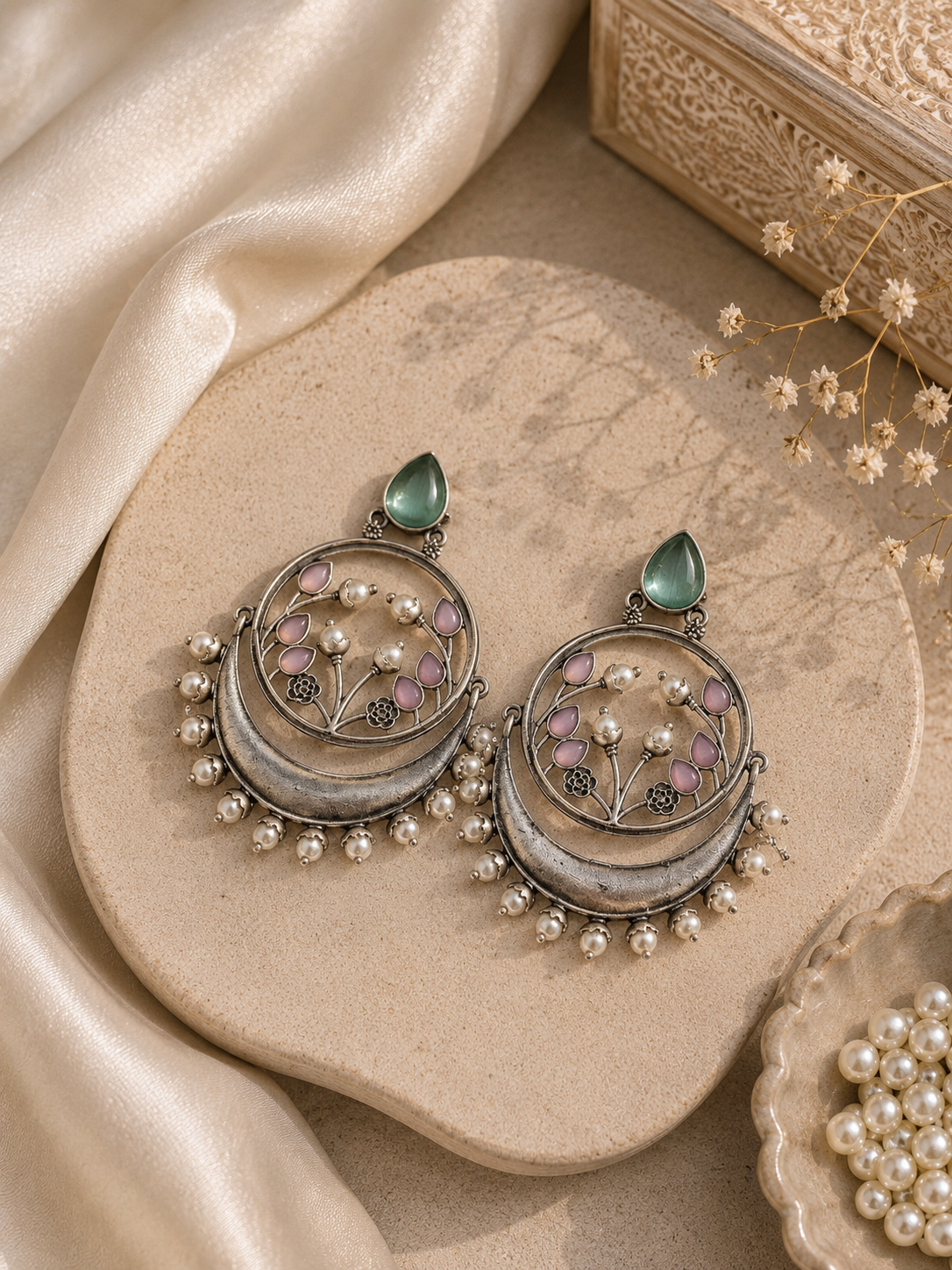 Meher Mint Bloom Earrings