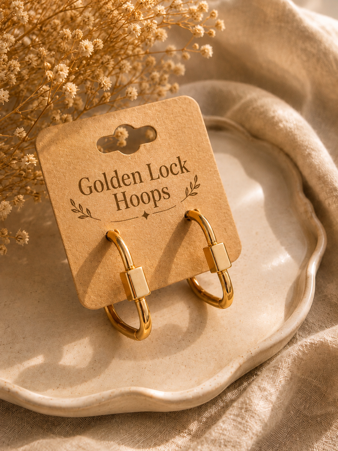 Golden Lock Hoops