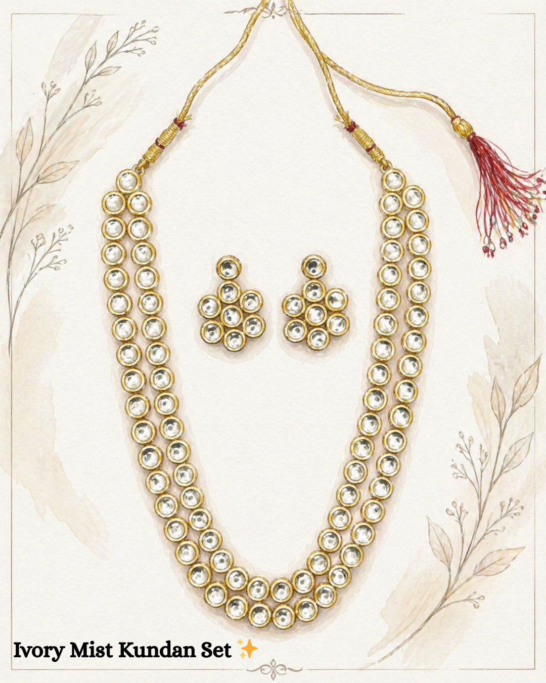 Ivory Mist Kundan Set