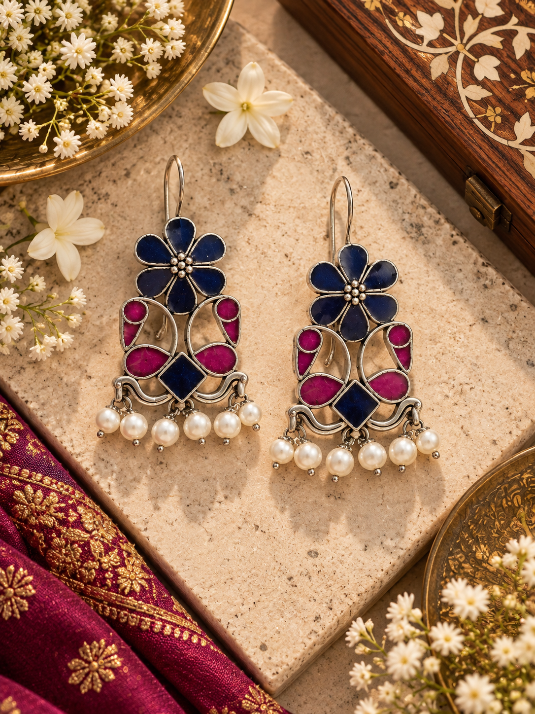 Rangmahal Enamel Earrings