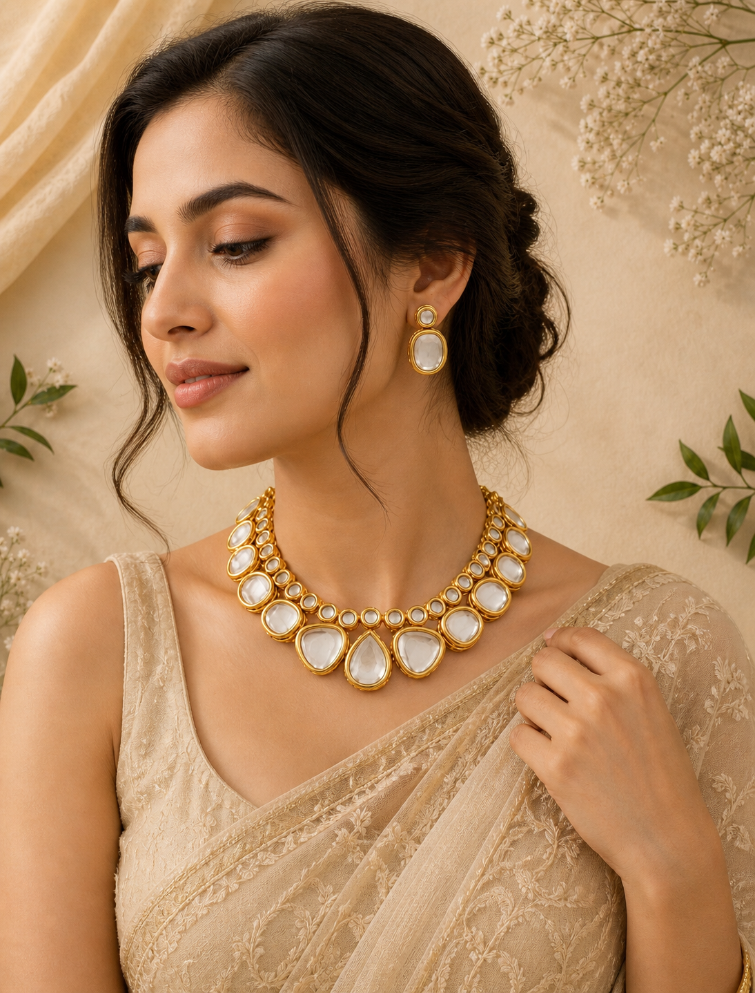 Golden Aura Kundan Set
