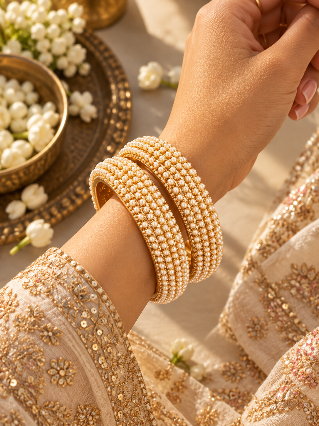 Chandrika and Classic Pearls Kadas