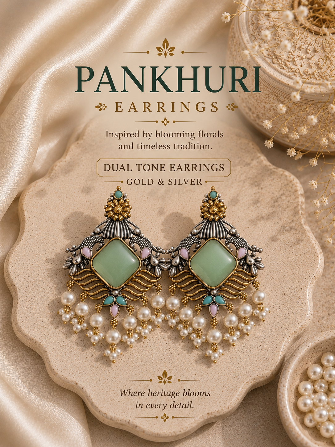 Sunheri Bloom & Pankhuri Earrings