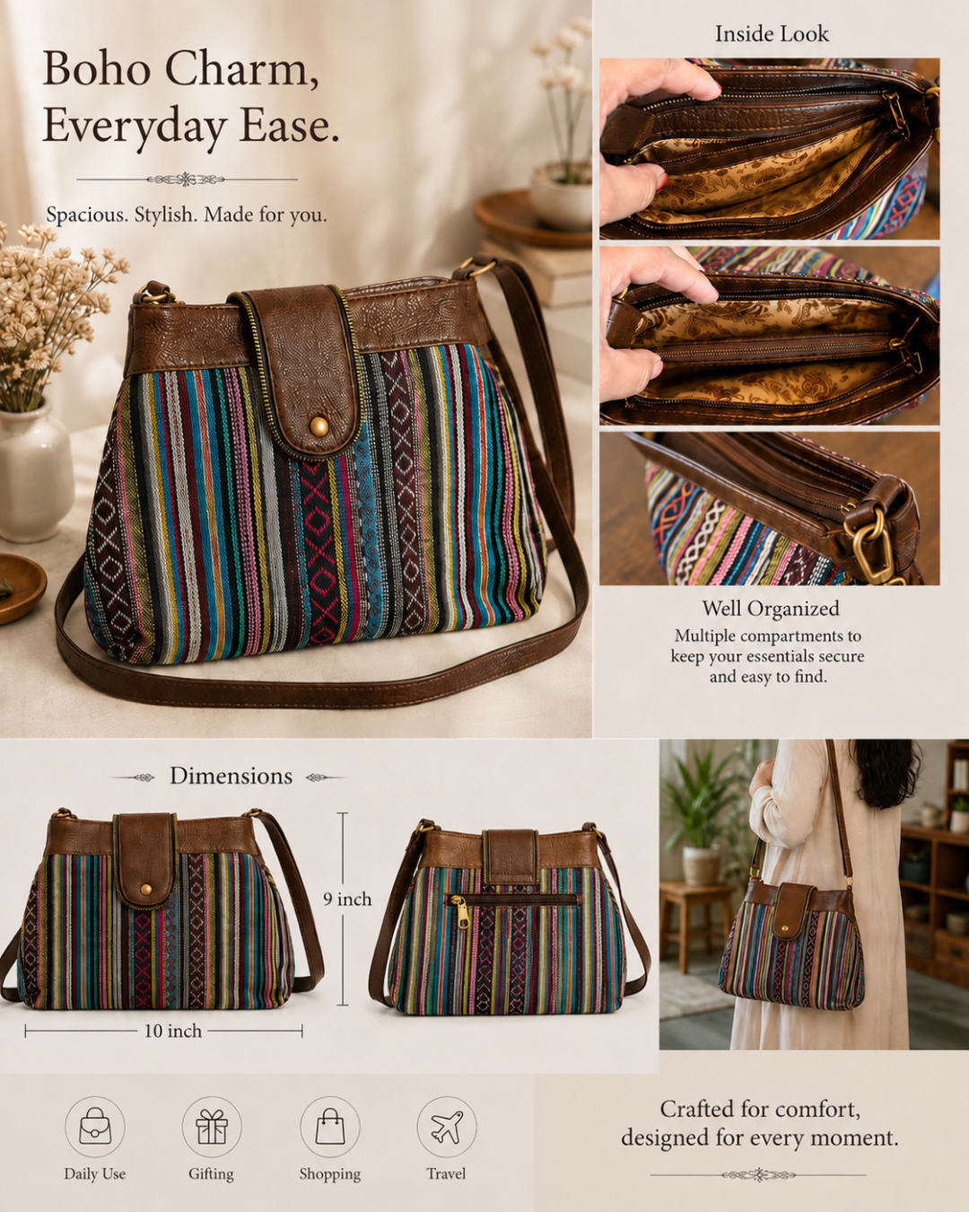 The Boho Trio Sling Bags
