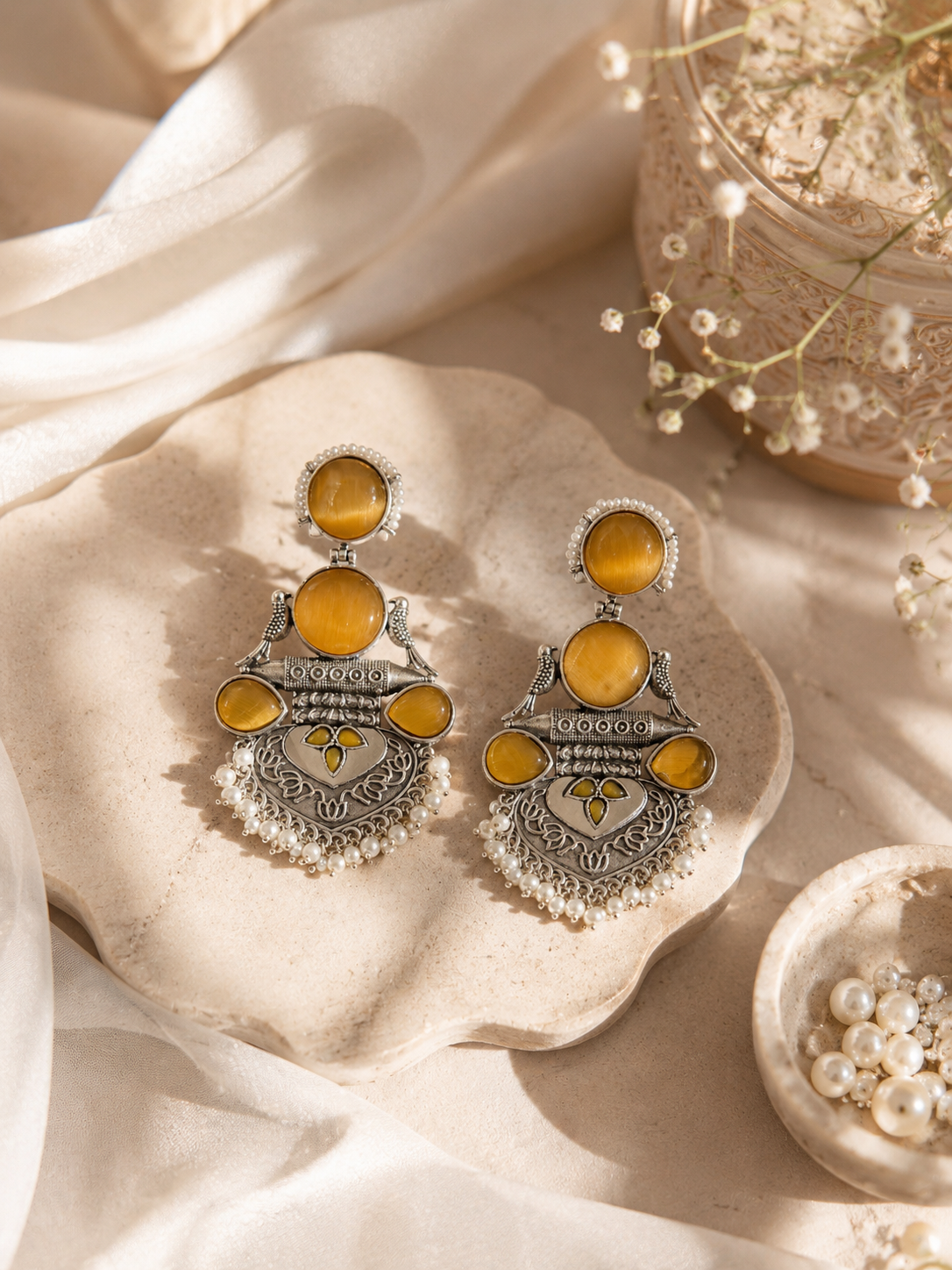 Surya Raga and Midnight Melody Earrings