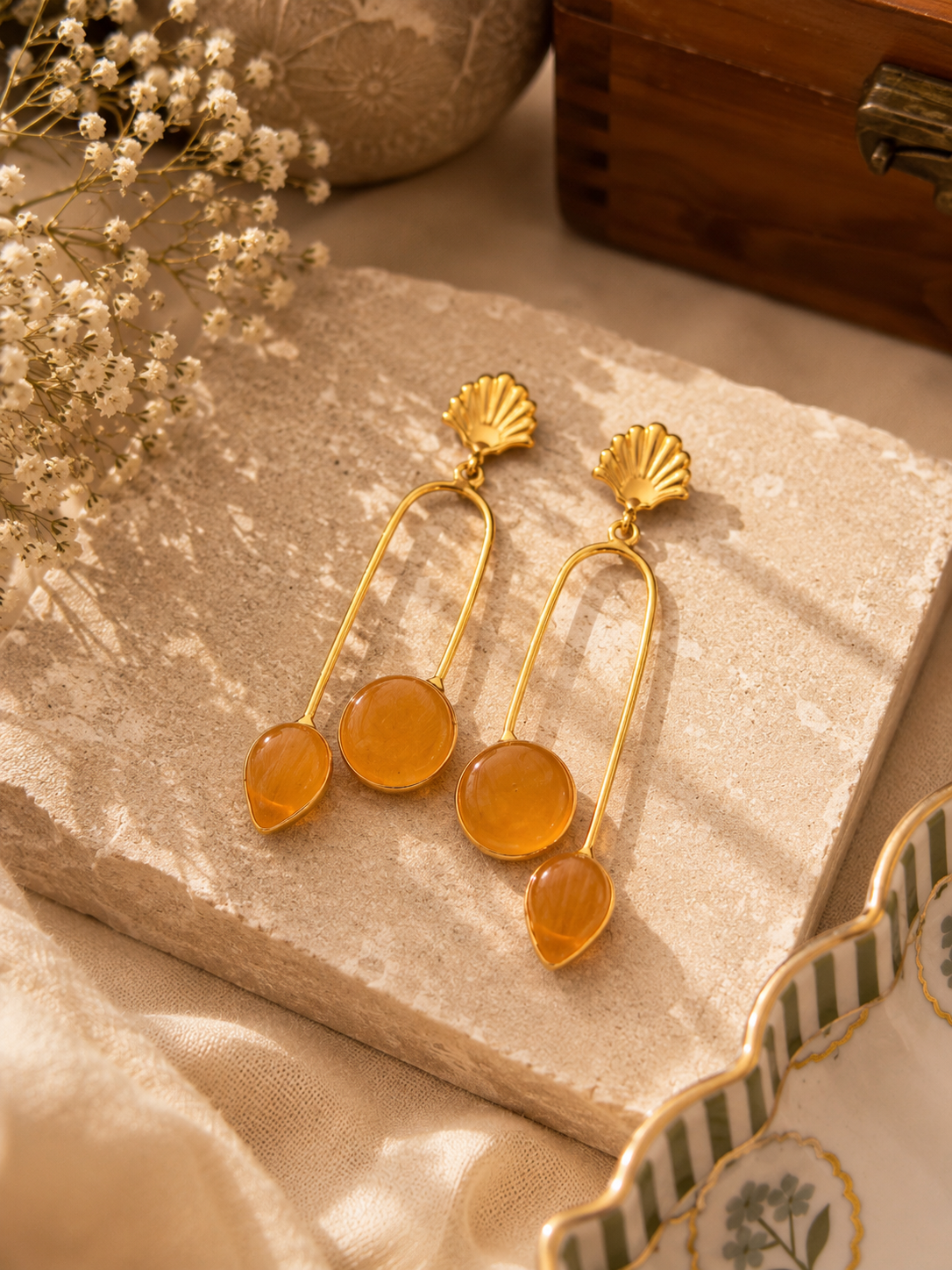 Orange Organza Earrings