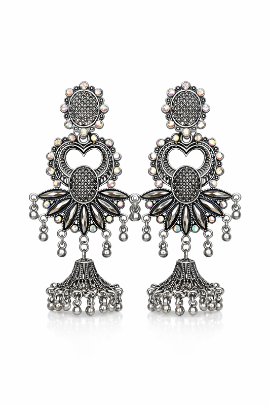 Jhilmil Silver Jhumkas