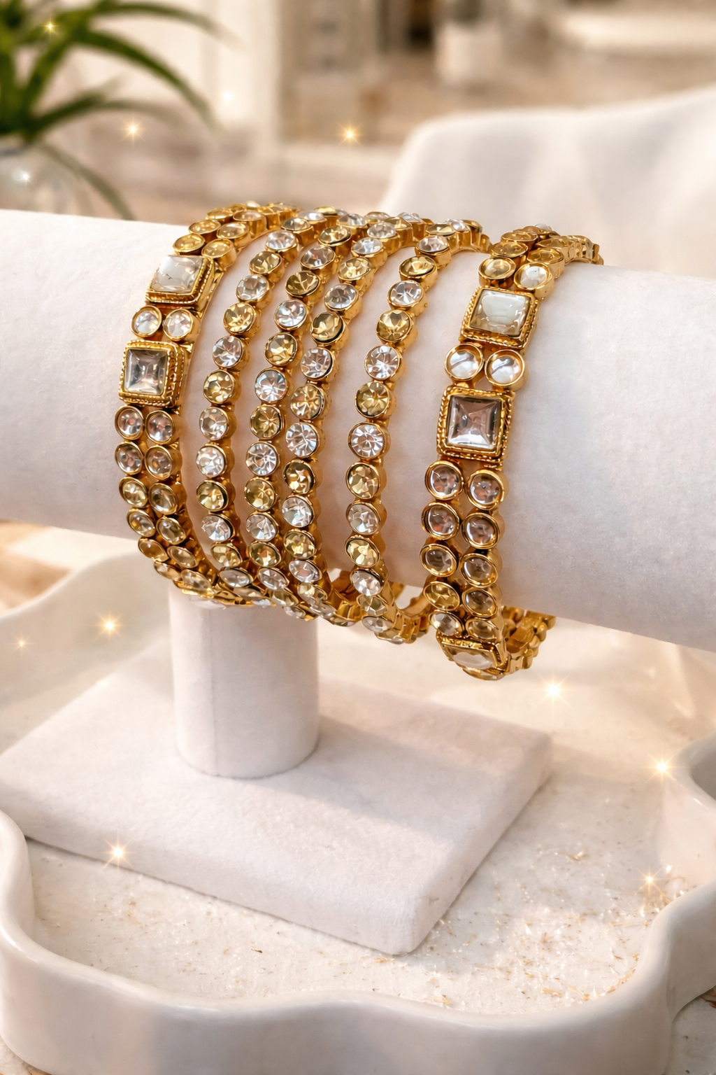 Polki Glow Kundan Bangles