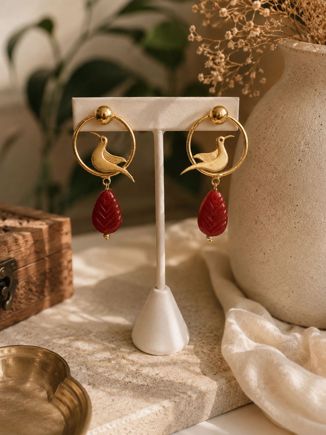 Red Bloom Earrings