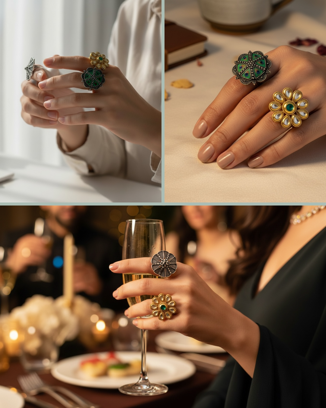 Desi Drama Ring Stack  (Set of 3)
