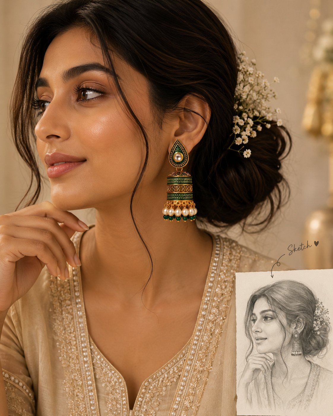 Panna Pearl Jhumkas