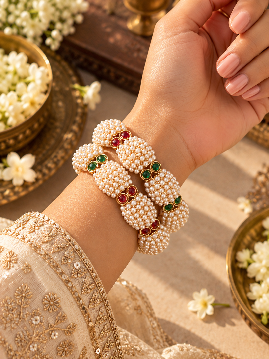 Chandrika and Classic Pearls Kadas