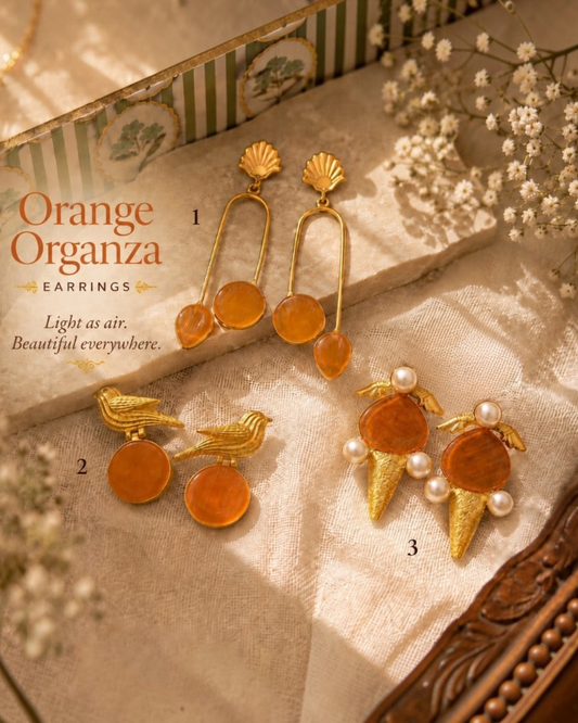 Orange Organza Earrings