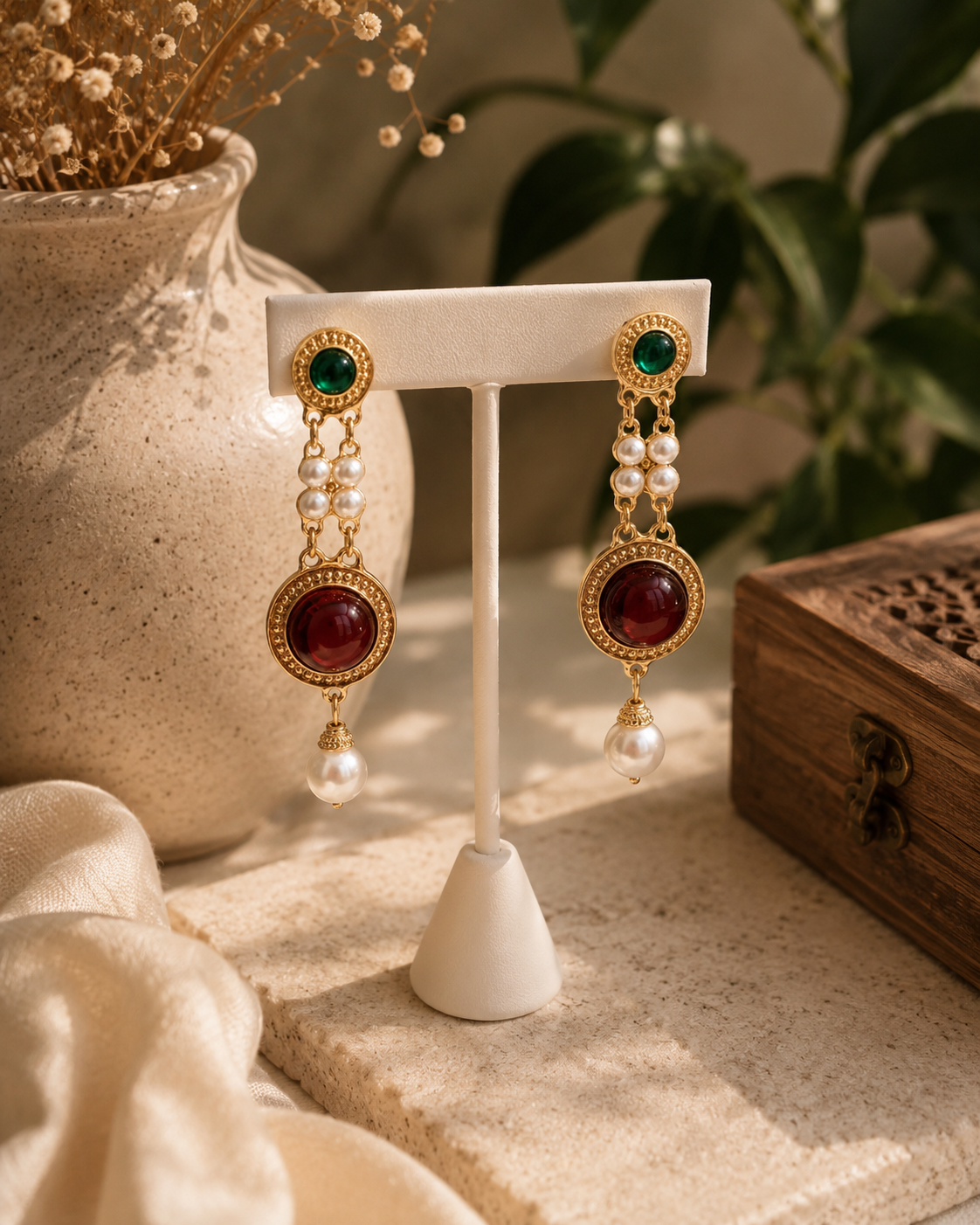 Red Bloom Earrings