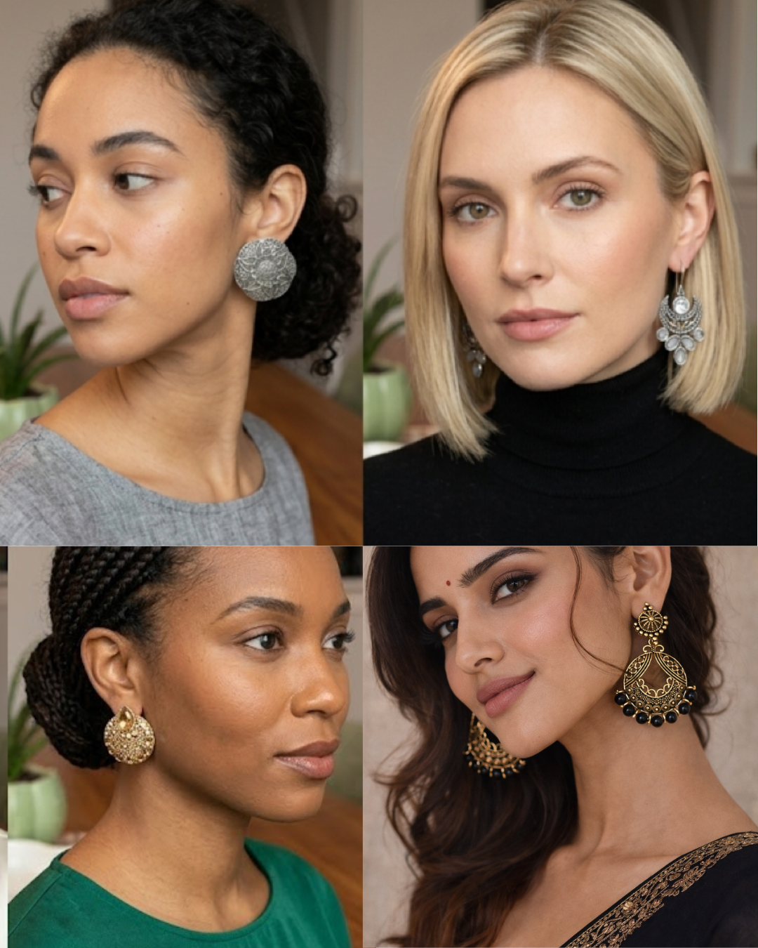 Mix & Slay - Gold and Silver Earrings Set of 4