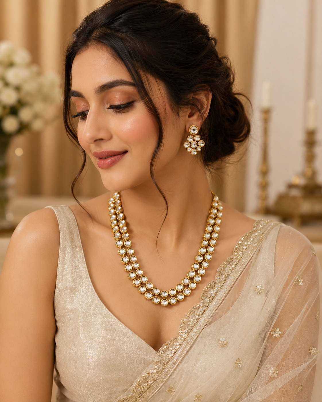 Ivory Mist Kundan Set
