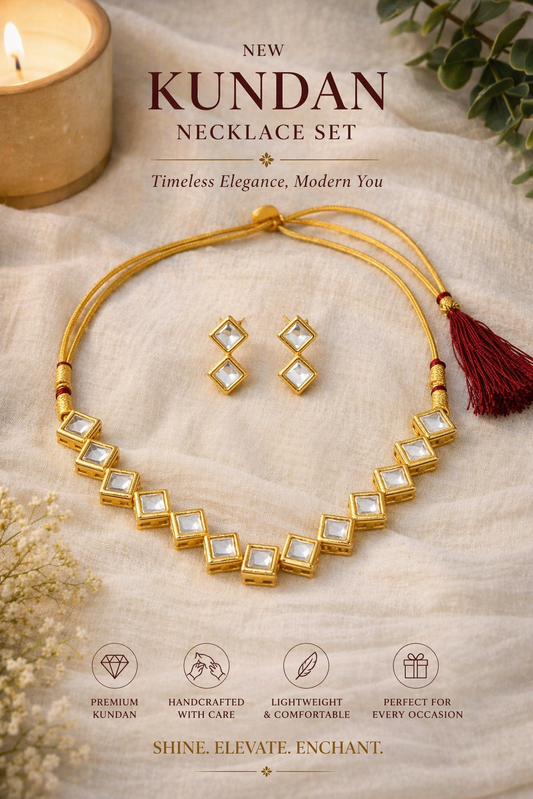 Square Slay Kundan Set